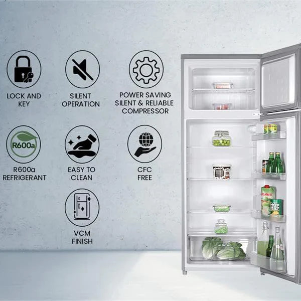 Nikai 190L Double Door Refrigerator with Vegetable Crisper, NRF190DN4S